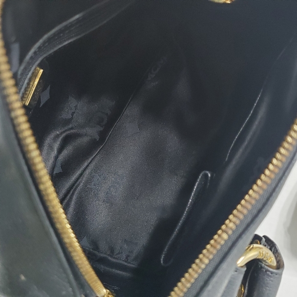 MCM Grained Calfskin Studded Boston Handbag - Picture 8 of 12